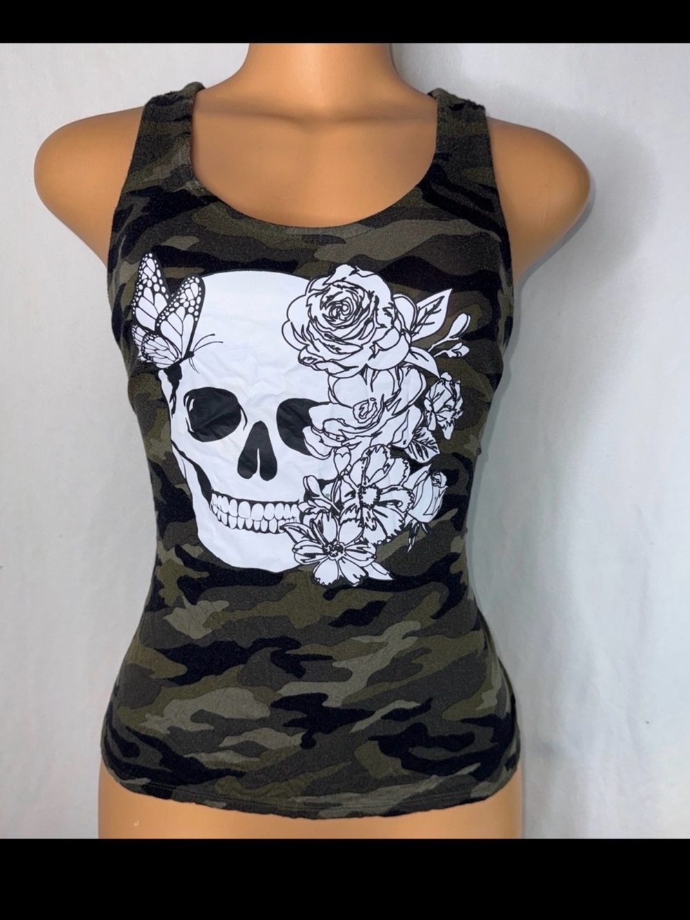Camo print Skull Tank